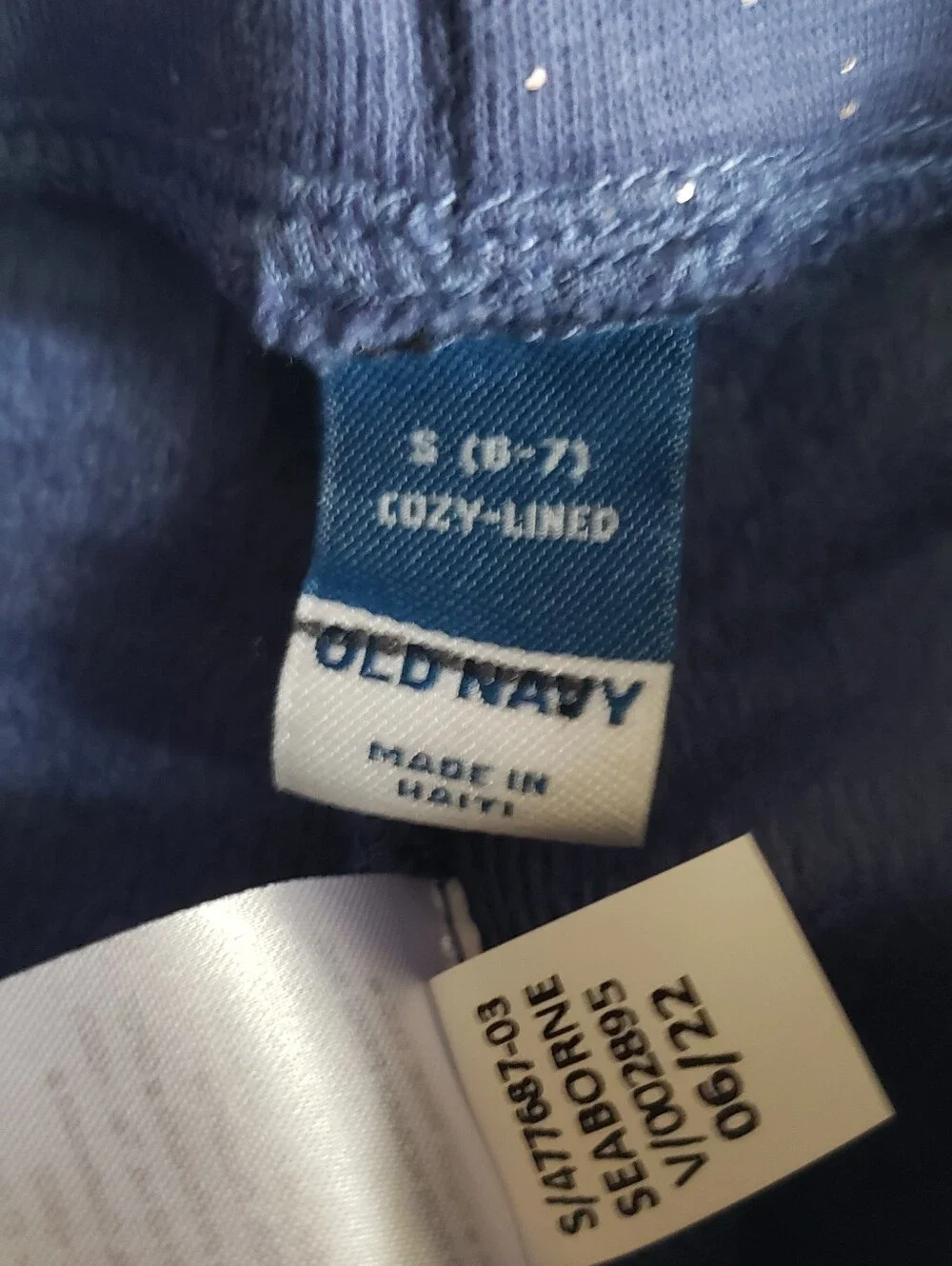 Old Navy Girls Cozy Fleece Sparkle Leggings - Blue/Silver Glitter